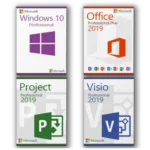 Microsoft Windows 10 Professional + Visio 2019 Professional + Project 2019 Professional + Office 2019 Professional Plus License Bundle