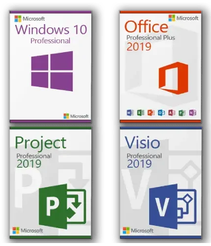 microsoft windows 10 pro visio 2019 pro project 2019 pro office 2019 pro plus license bundle