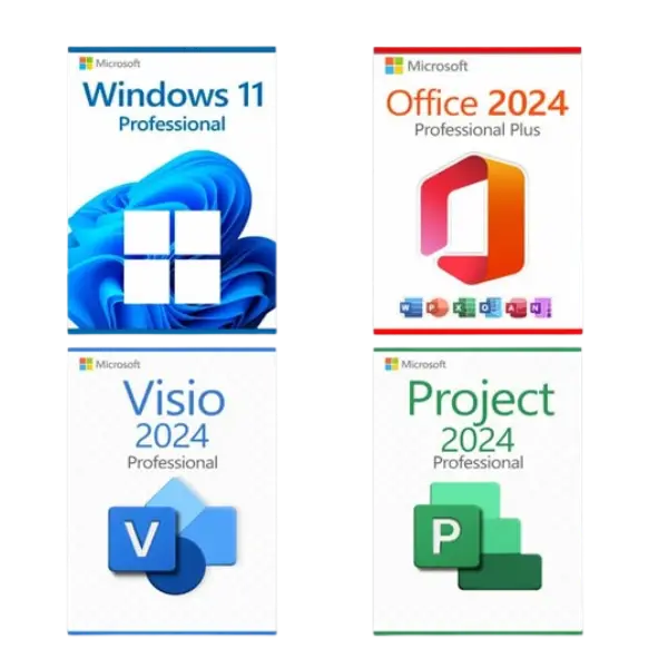 Microsoft Windows 11 Professional Microsoft Project 2024 Professional Microsoft Office 2024 Professional Microsoft Visio 2024 Professional license